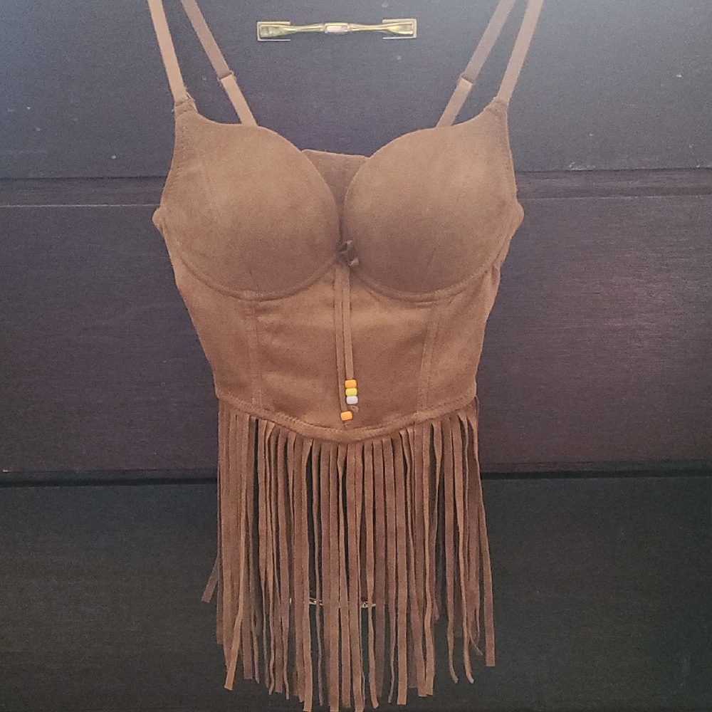 Spirit Tan Bustier with Fringe